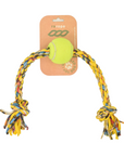 ReRope Medium Knotty with Tennis Ball Upcycled Fabric Rope Dog Toys