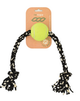 ReRope Medium Knotty with Tennis Ball Upcycled Fabric Rope Dog Toys