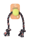 ReRope Medium Knotty with Tennis Ball Upcycled Fabric Rope Dog Toys