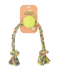 ReRope Medium Knotty with Tennis Ball Upcycled Fabric Rope Dog Toys