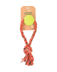 ReRope Small Looper with Tennis Ball Upcycled Fabric Rope Dog Toys