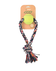 ReRope Small Looper with Tennis Ball Upcycled Fabric Rope Dog Toys