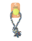 ReRope Small Looper with Tennis Ball Upcycled Fabric Rope Dog Toys