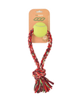 ReRope Small Looper with Tennis Ball Upcycled Fabric Rope Dog Toys