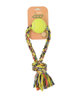 ReRope Small Looper with Tennis Ball Upcycled Fabric Rope Dog Toys