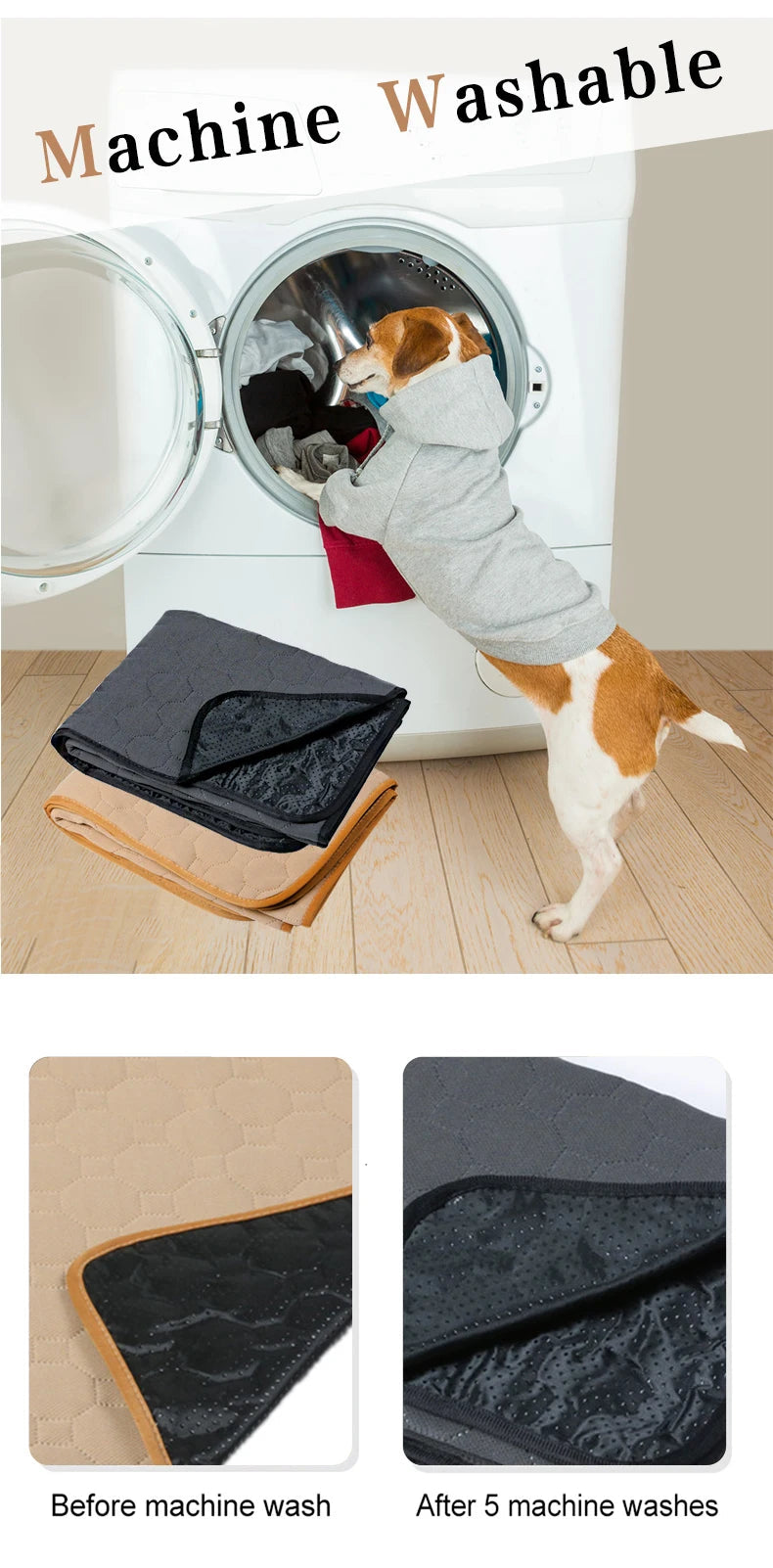 Reusable Pet Diaper Mat for Dogs Training Pee Pads Washable Dog Bed