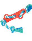 Rubber Bone Dog Chew Toy with Tug Rope -- Great for Active Dogs