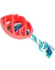 Rubber Football Dog Chew Toy with Tug Rope -- Great for Active Dogs --