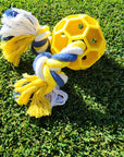 Rubber Soccer Ball Chew Toy with Tug Rope  -- Great for Active Dogs