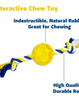 Rubber Soccer Ball Chew Toy with Tug Rope  -- Great for Active Dogs