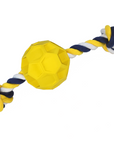 Rubber Soccer Ball Chew Toy with Tug Rope  -- Great for Active Dogs