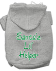 Christmas Pet Dog & Cat Hoodie Screen Printed, "Santa's Lil Helper"