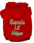 Christmas Pet Dog & Cat Hoodie Screen Printed, "Santa's Lil Helper"