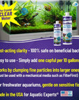 KloudAway Freshwater Aquarium Water Clarifier - 500ml Cloudy Water Treatment for Fish Tanks - Made in USA