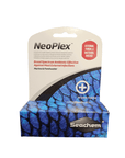 The image showcases a 10g package of Seachem - NeoPlex, an antibiotic formulated for treating external infections in both marine and freshwater settings. The packaging features blue and black scale-like designs, highlighting its efficacy against fungal and bacterial infections.