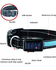 USB and Solar Charge Reflective Led Dog Collar