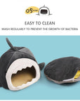 Warm Pet Dog Bed Shark Shape Breathable Cat House Winter Waterproof