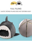 Warm Pet Dog Bed Shark Shape Breathable Cat House Winter Waterproof