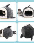 Warm Pet Dog Bed Shark Shape Breathable Cat House Winter Waterproof