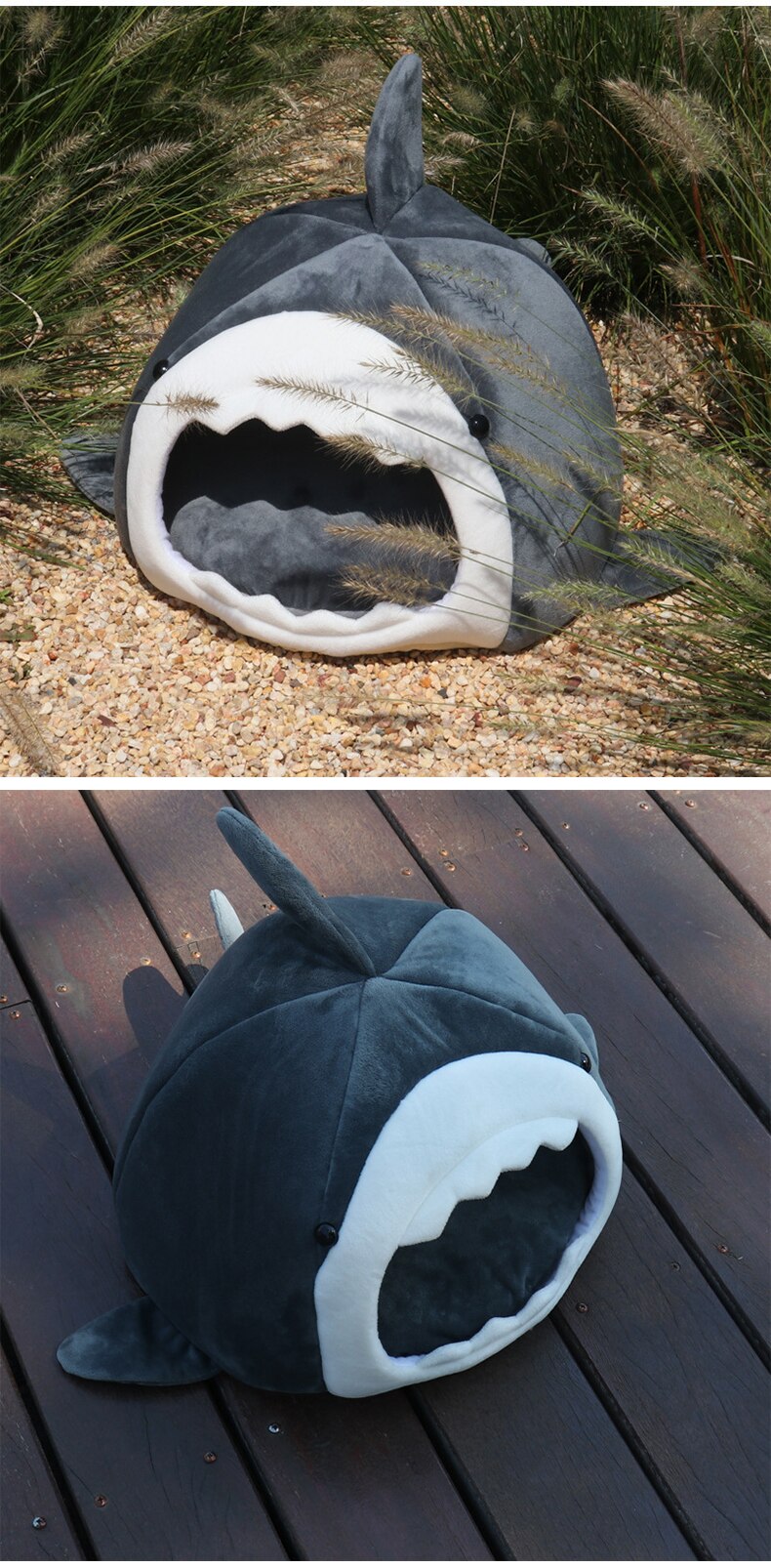 Warm Pet Dog Bed Shark Shape Breathable Cat House Winter Waterproof