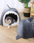 Warm Pet Dog Bed Shark Shape Breathable Cat House Winter Waterproof