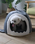 Warm Pet Dog Bed Shark Shape Breathable Cat House Winter Waterproof