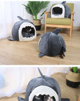 Warm Pet Dog Bed Shark Shape Breathable Cat House Winter Waterproof