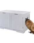 X-Large Cat Washroom Bench Litter Box Enclosure Furniture Box House