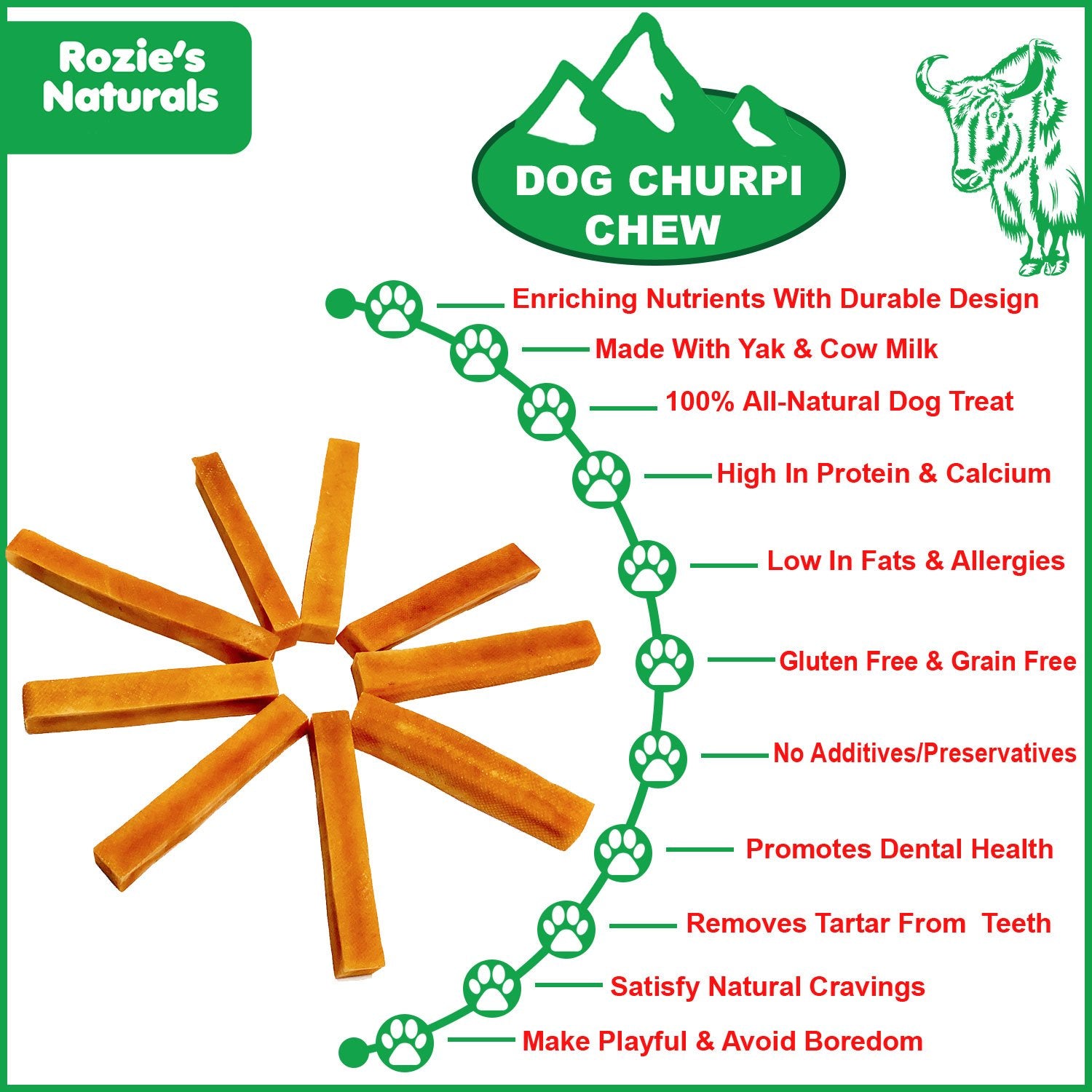 Yak Cheese Churpi Dog Chews-2 Count-5.5 oz