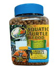 The product is a clear plastic jar of ZooMed Growth Formula 7.5oz, featuring a blue lid. Its label displays an image of a turtle, alongside product information and emphasizes its natural formula enriched with added vitamins and minerals. The net weight is 7.5 oz (212g).