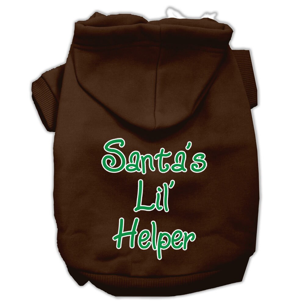 Christmas Pet Dog &amp; Cat Hoodie Screen Printed, &quot;Santa&#39;s Lil Helper&quot;