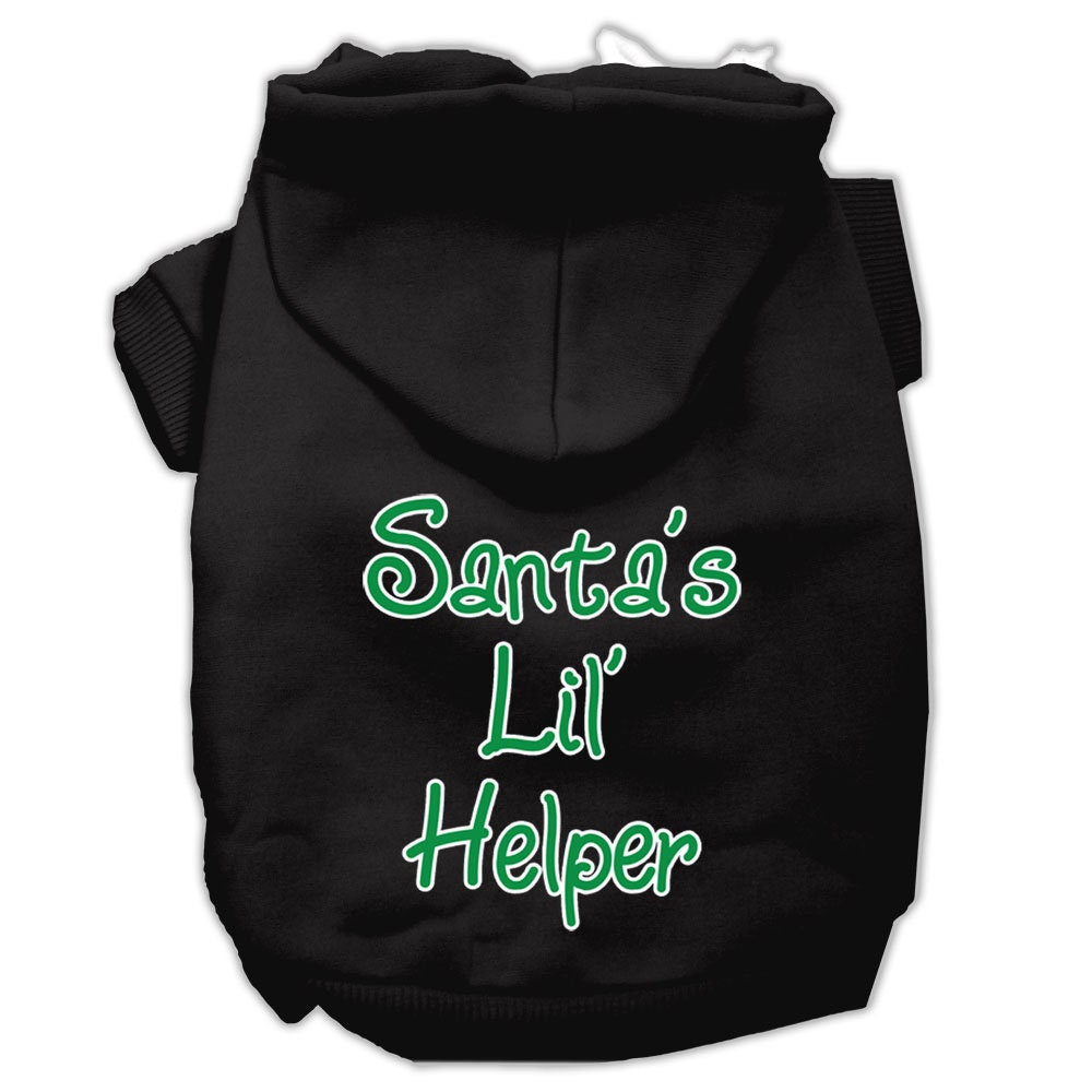 Christmas Pet Dog &amp; Cat Hoodie Screen Printed, &quot;Santa&#39;s Lil Helper&quot;