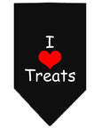 Pet and Dog Bandana Screen Printed, "I Love Treats"