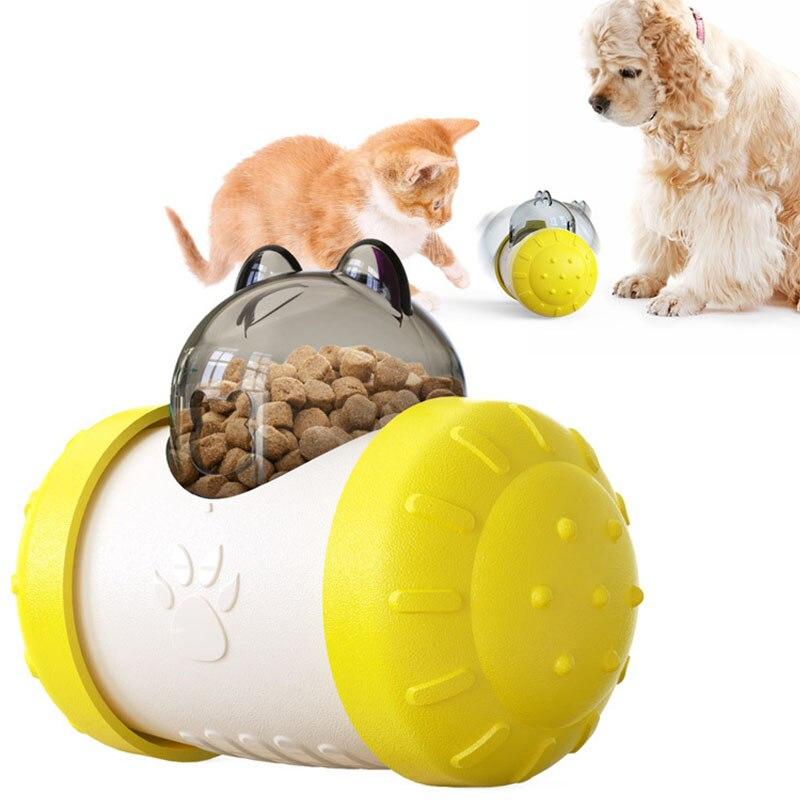 Dog Cat Toy Pet Tumbler Slow Food Leaking Ball Swing Leaking Food Toy