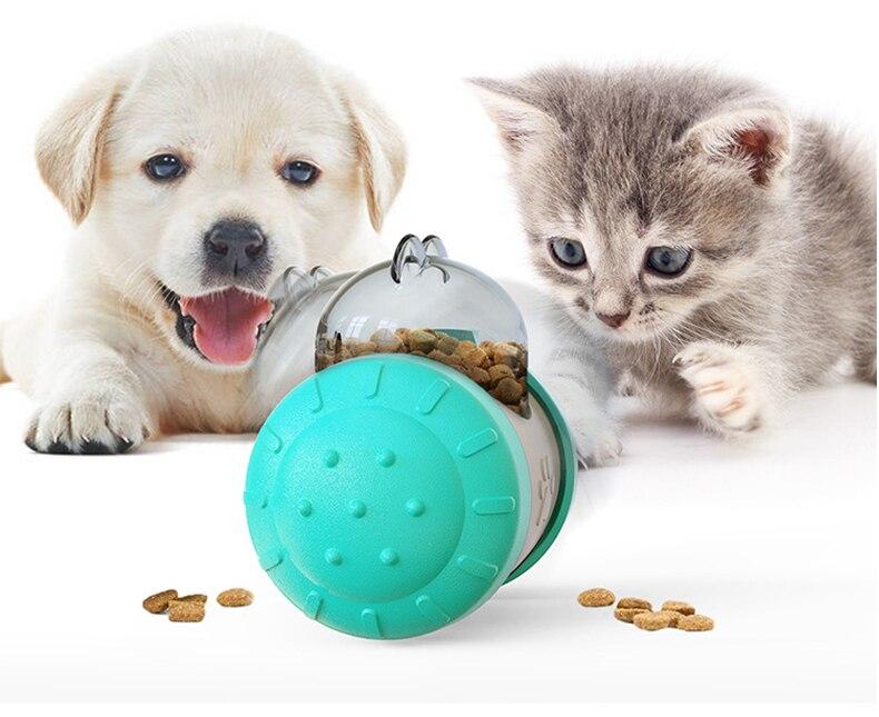 Dog Cat Toy Pet Tumbler Slow Food Leaking Ball Swing Leaking Food Toy