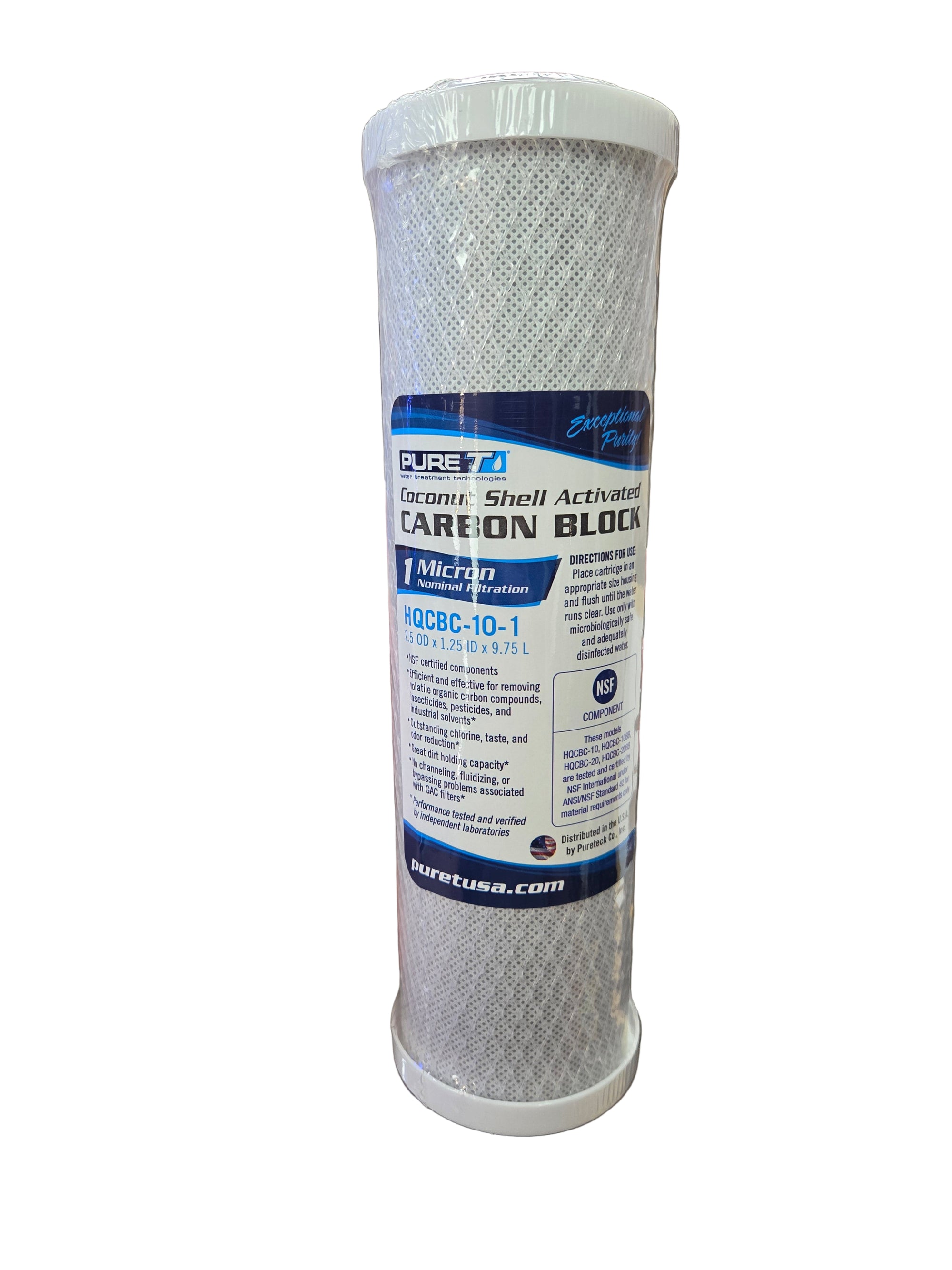 PureT - 1 Micron Carbon Block for RO Filter Systems
