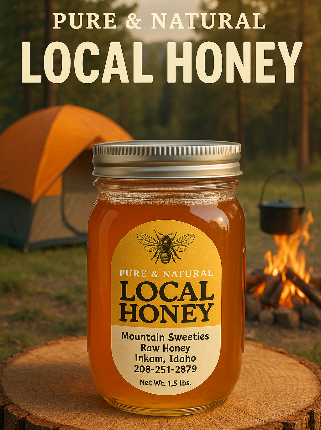Mountain Sweeties - Local Honey - 1.5lb Jar