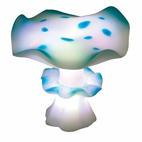 The Tetra Wonderland Collection RGB Mushroom lamp boasts a whimsical design with a white and blue cap and stem, adorned with enchanting blue spots, providing a fairy-tale aesthetic. Featuring ColorFusion LEDs, it emits a gentle ambient light.