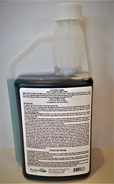 The ProVet Logic Animal Facility Concentrated Disinfectant Cleaner & Deodorizer 32oz is a dark liquid in a bottle with a white cap, measuring spout, and narrow handle for easy pouring. It features a large white label with black text detailing product information and instructions.